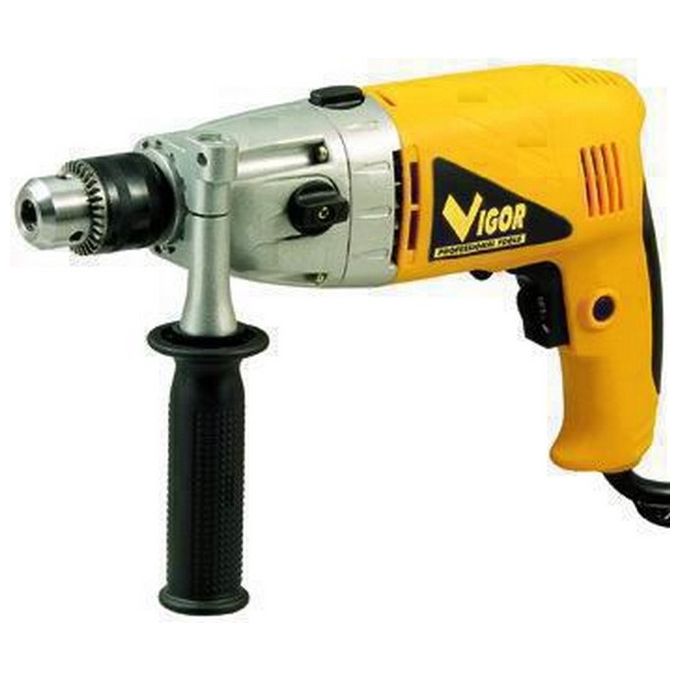 Vigor VBM 1100-2 Trapano a Percussione Elettrico 1050 W 2 Velocita' Meccaniche Mandrino 13 mm Reversibile con Valigetta Accessori colore Nero