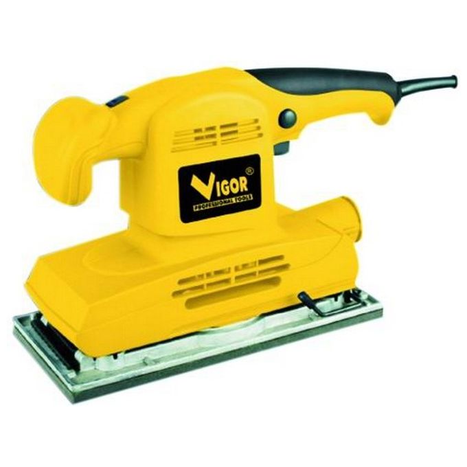 Vigor VLE-280E Levigatrice Orbitale Elettronica 300W Piastra Alluminio 115x230 mm 6000-12000 rpm Aspirazione con Sacchetto Valigetta