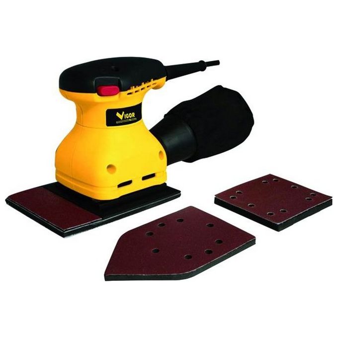 Vigor VLP-190 Levigatrice Orbitale per Persiane 240 W 3 Piastre Intercambiabili Velcro con Aspirazione 2.30 Kg