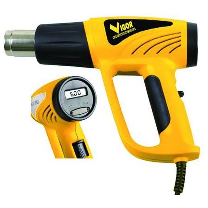 Vigor VSV2100E Prof Sverniciatore Pistola Termica 2000 W 3 Stadi di Calore Temperature 60 350 650°C Portata Aria 350 550 l-min con Accessori