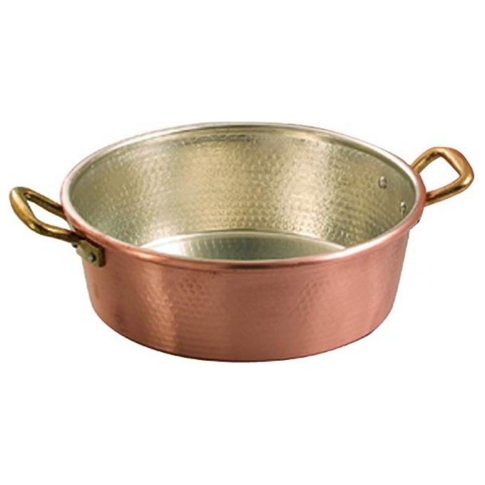 Vigor 9407828 Tegame in Rame Stagnato con 2 Manici Diametro 28 cm Senza Coperchio colore Rame