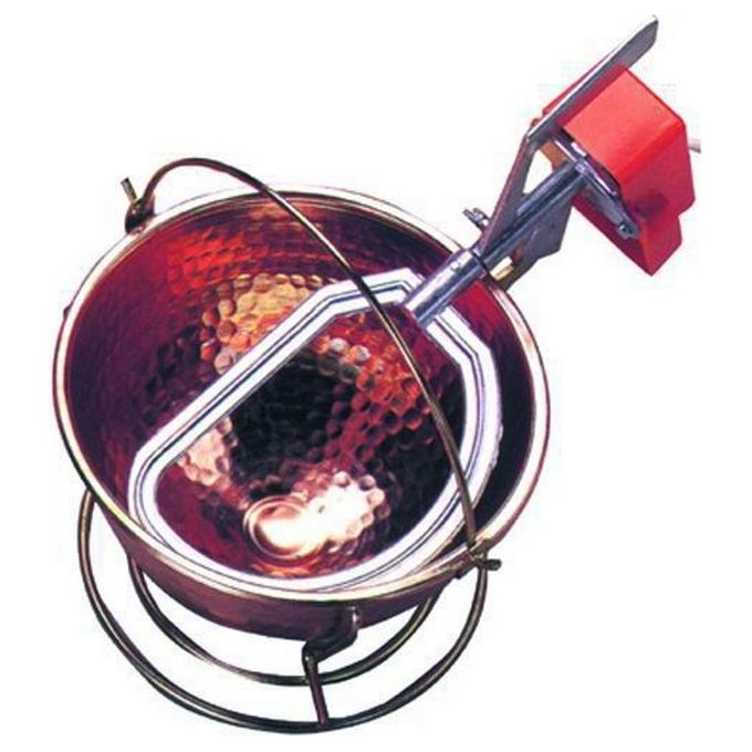 Vigor 94100-20 Paiolo Elettrico in Rame Martellato con Mescolatore 3 Litri Diametro 26 cm colore Rame