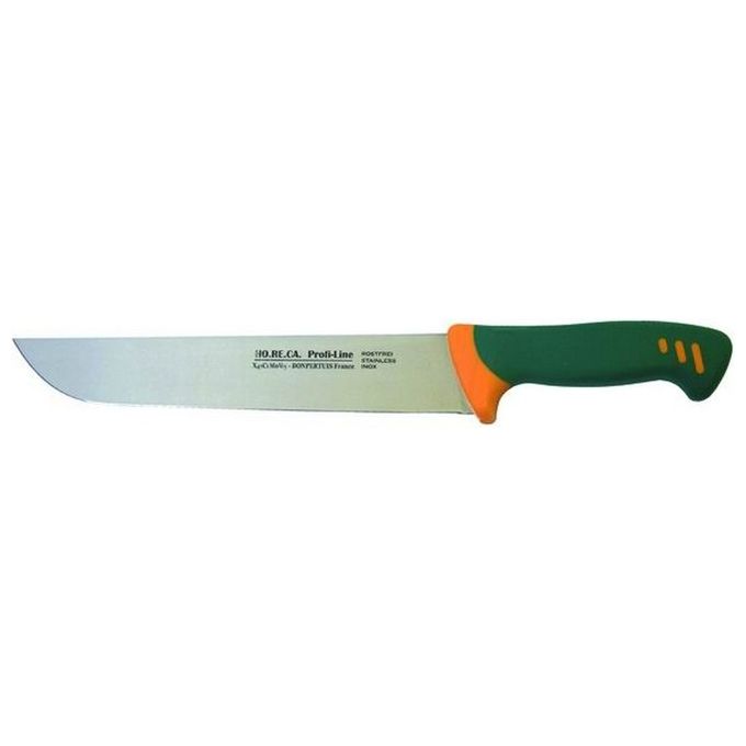 Marietti BUT26 Profi-Line Coltello da Macellaio 26 cm Lama in Acciaio Inossidabile Manico Ergonomico Antiscivolo colore Verde-arancione