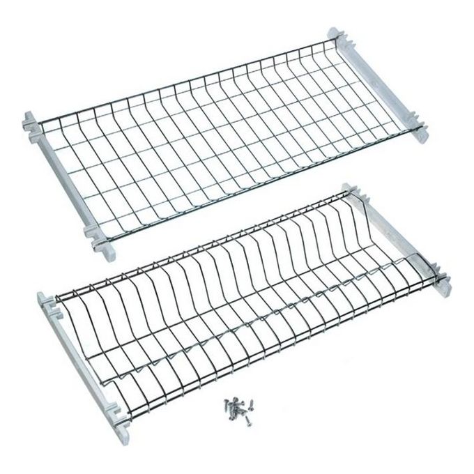 Filtex 9660507 Scolapiatti in Acciaio Inox 18-8 con 2 Griglie per Pensile 76 cm colore Acciaio Inox