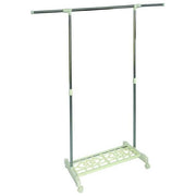 Vigor Inox 96762-20 Altair Appendiabiti Telescopico in Acciaio Inox con Piano Portascarpe e Ruote Piroettanti con Fermo Portata 20 Kg colore Acciaio