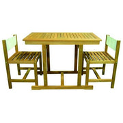 Vigor 9692120 Priamo Set Arredo Giardino 3 Pezzi Legno Acacia FSC 1 Tavolo 2 Sedie Schienale Textilene colore Natural