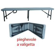 BLINKY 9692515 Aura Panca Richiudibile Struttura Acciaio Verniciato Piano HDPE 183x30x44 cm colore Nero