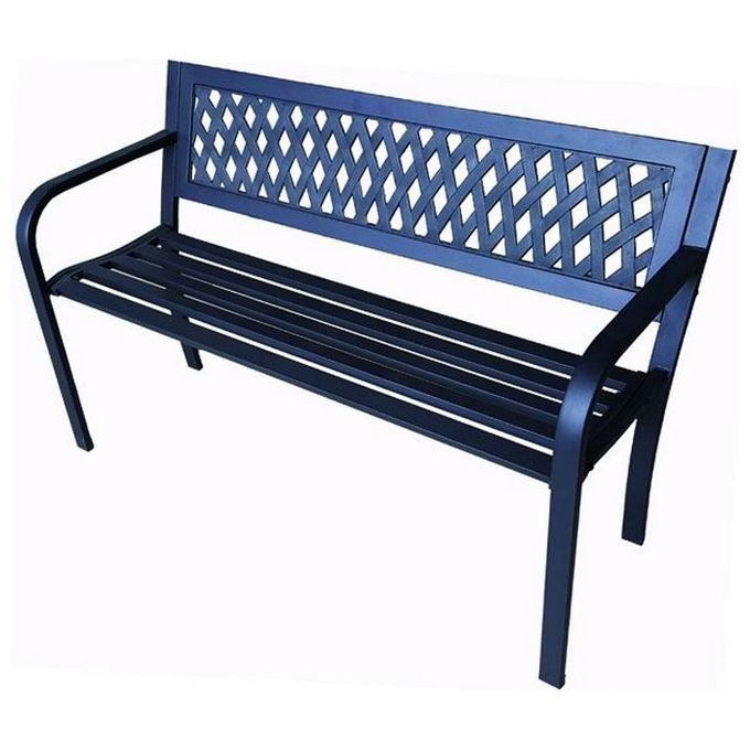 Blinky 9694208 Royal Panchina da Giardino Acciaio Ferro Verniciato Schienale Grigliato PVC 5 Traverse 119x51x75 cm