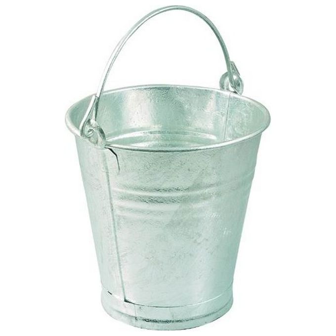 VIGOR BLINKY 9704812 Secchia Lamiera Zincata Tipo Comune Rigata Manico ad Arco Impugnatura Legno Diametro 28 cm 12 L
