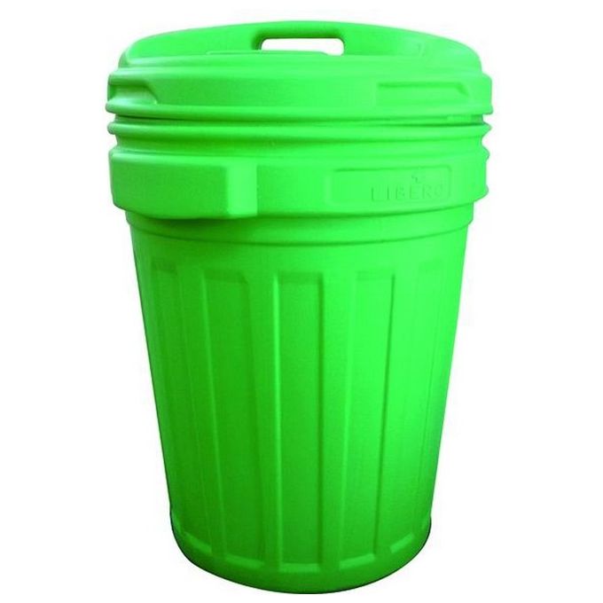 Bidoni Immondizia Hdpe Verde Coperchio Vite Lt. 70