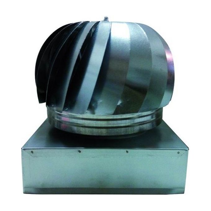 Tecnoforte Officine 9775342 Fumaiolo Eolico in Acciaio Inox Base Quadrata 42 x 42 cm colore Acciaio Inossidabile