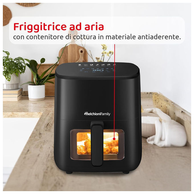 Melchioni Marianna New, Friggitrice ad Aria, 5 Litri, Display Touch