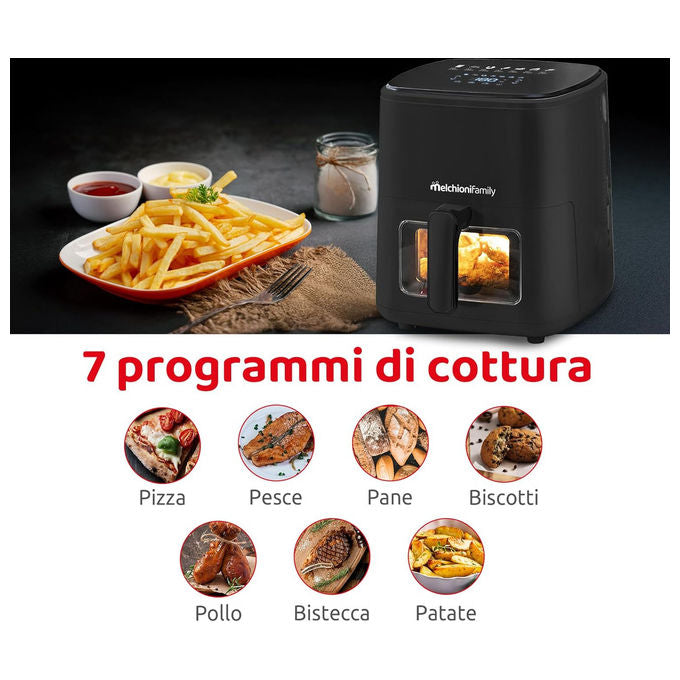 Melchioni Marianna New, Friggitrice ad Aria, 5 Litri, Display Touch