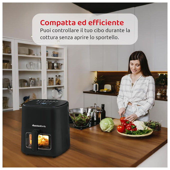 Melchioni Marianna New, Friggitrice ad Aria, 5 Litri, Display Touch