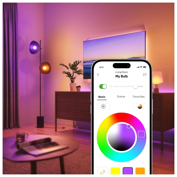 Nanoleaf NF080B02-3A19B Lampadina intelligente Wi-Fi Bluetooth Matter 8.5 W 2700K-6500K 16M colori colore Bianco