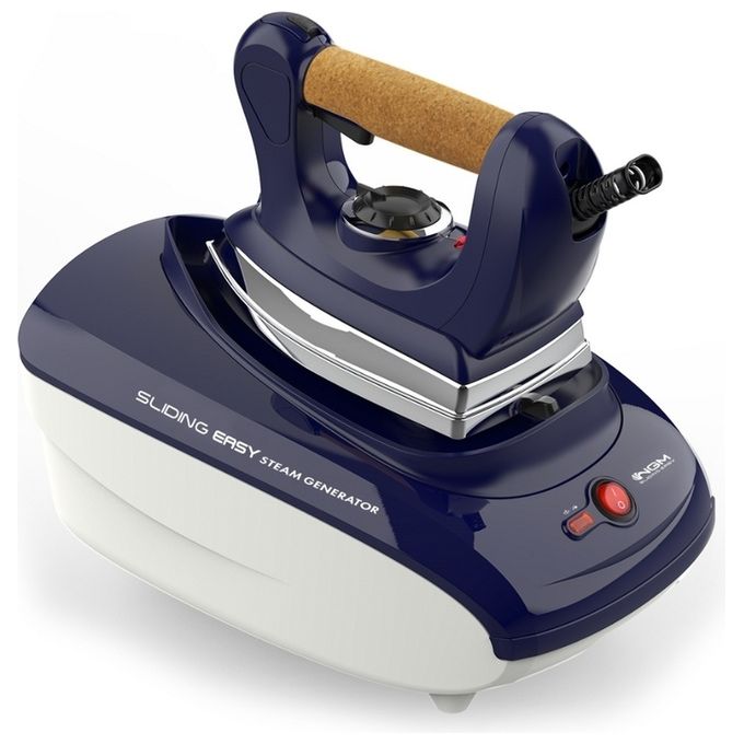 NGM 2111A Ferro da Stiro con Caldaia 2400W Piastra Antiaderente in Alluminio Sistema Anticalcare Output Vapore 60g-min Pressione 3.0 bar colore Nero