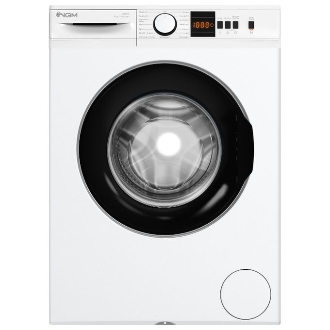NGM W810A - Lavatrice a Carica Frontale 8 kg, 1000 rpm, Classe Energetica A, Motore Inverter con Programmi Rapidi e Funzione Anti-Allergy (85×60×53 cm), Colore Bianco