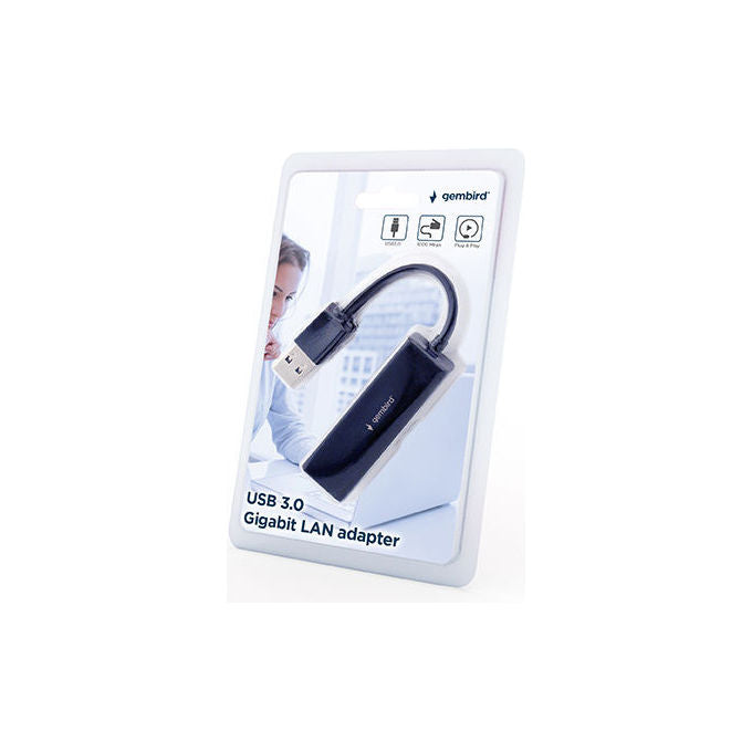 Gembird, Scheda di Rete, Adattatore Ethernet, 1000 Mbit-s, USB 3.0
