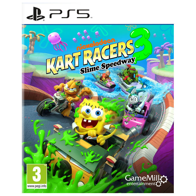 GameMill Entertainment P5REBEGLL30012 Nickelodeon Kart Racers 3: Slime Speedway Gioco per PlayStation 5 Supporto Fisico Blu-ray Lingue ITA Inglese ESP FRA DUT PEGI 3 colore Nero