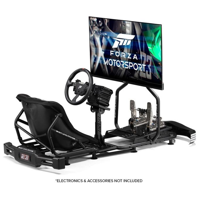 Next Level Racing NLR-S034 Go Kart Plus Cockpit Simulatore di Guida regolabile 130 Kg compatibile Thrustmaster Logitech Fanatec Moza colore Nero