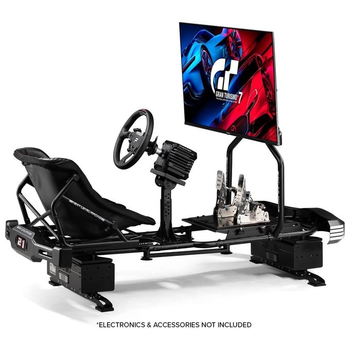 Next Level Racing NLR-S034 Go Kart Plus Cockpit Simulatore di Guida regolabile 130 Kg compatibile Thrustmaster Logitech Fanatec Moza colore Nero