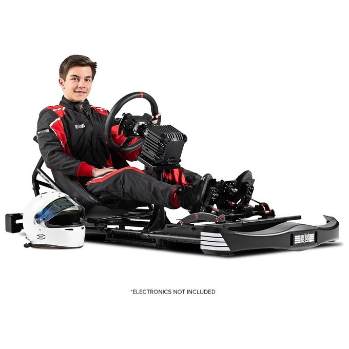 Next Level Racing NLR-S034 Go Kart Plus Cockpit Simulatore di Guida regolabile 130 Kg compatibile Thrustmaster Logitech Fanatec Moza colore Nero