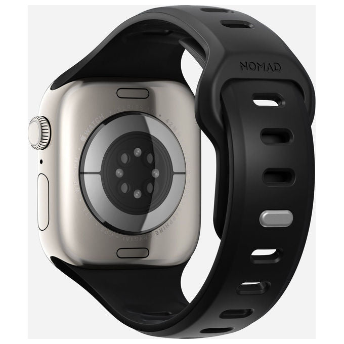 Nomad NM011406858 Tempo Band Cinturino Sportivo in Fluoroelastomero FKM 100% Impermeabile con Chiusura in Alluminio colore Nero