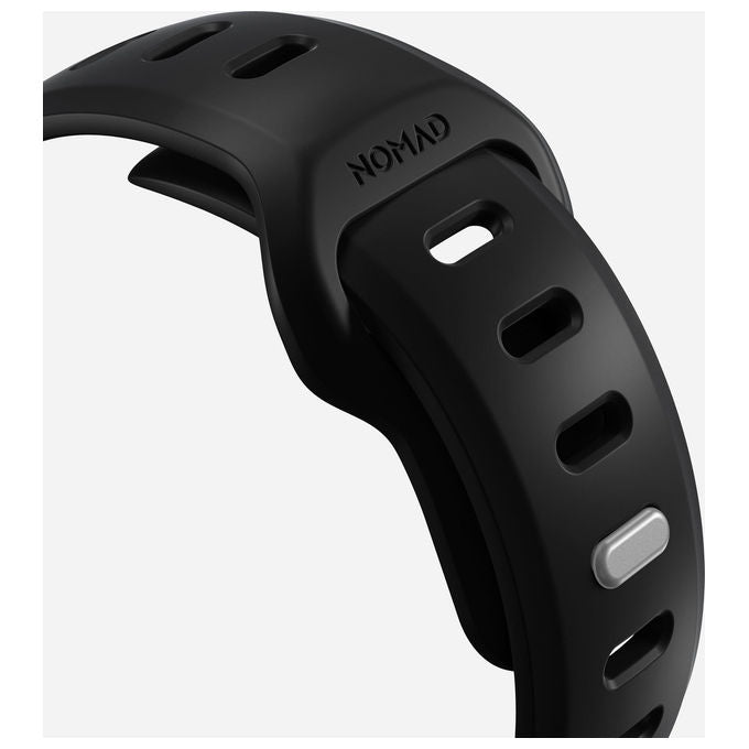 Nomad NM011406858 Tempo Band Cinturino Sportivo in Fluoroelastomero FKM 100% Impermeabile con Chiusura in Alluminio colore Nero