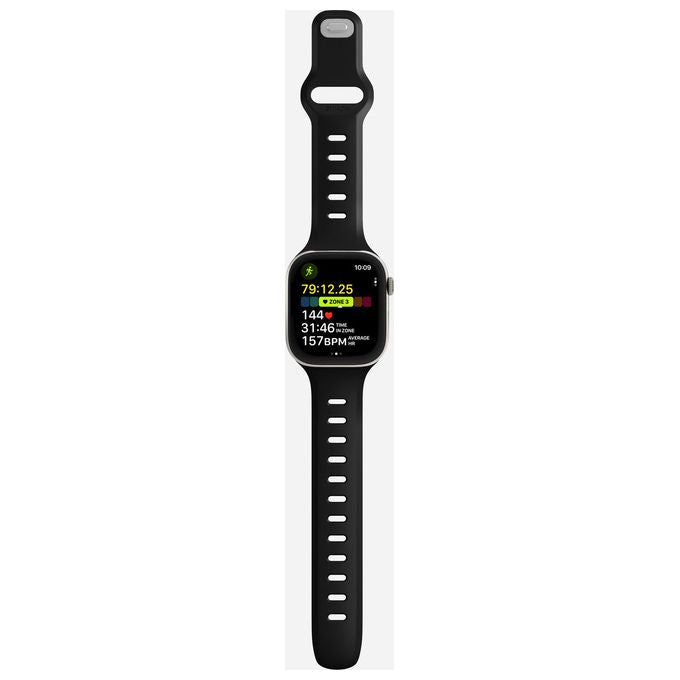 Nomad NM011406858 Tempo Band Cinturino Sportivo in Fluoroelastomero FKM 100% Impermeabile con Chiusura in Alluminio colore Nero