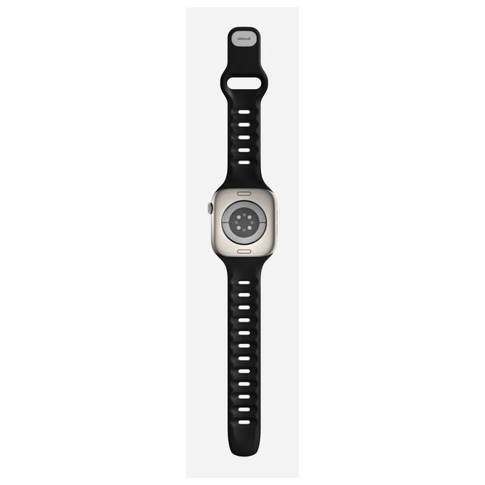 Nomad NM011406858 Tempo Band Cinturino Sportivo in Fluoroelastomero FKM 100% Impermeabile con Chiusura in Alluminio colore Nero