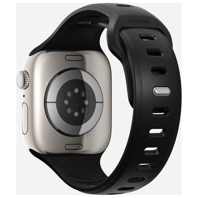 Nomad NM011444858 Tempo Band Cinturino per Apple Watch 45mm 46mm in FKM Fluoroelastomero Impermeabile Regolabile colore Nero