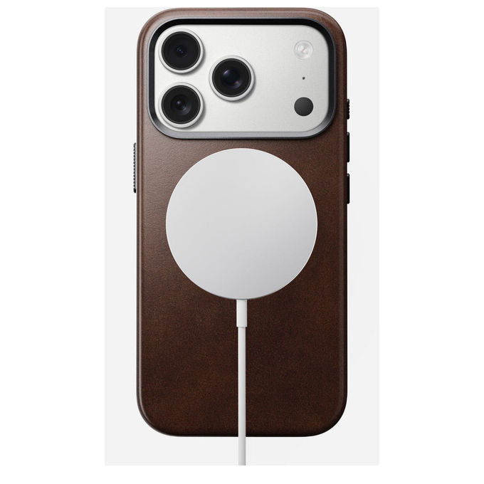 Nomad NM011970858 Traditional Leather Case Custodia Cover Compatibile con MagSafe Pelle Horween Microfibra colore Castagna