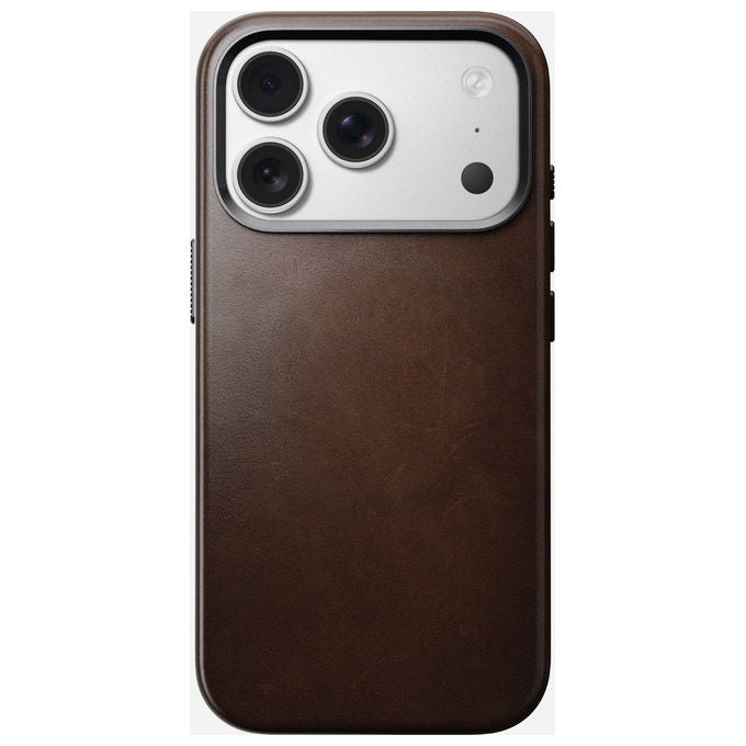 Nomad NM011970858 Traditional Leather Case Custodia Cover Compatibile con MagSafe Pelle Horween Microfibra colore Castagna