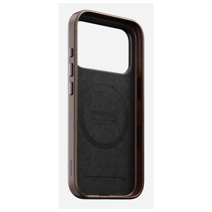 Nomad NM011970858 Traditional Leather Case Custodia Cover Compatibile con MagSafe Pelle Horween Microfibra colore Castagna
