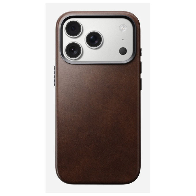 Nomad NM011970858 Traditional Leather Case Custodia Cover Compatibile con MagSafe Pelle Horween Microfibra colore Castagna
