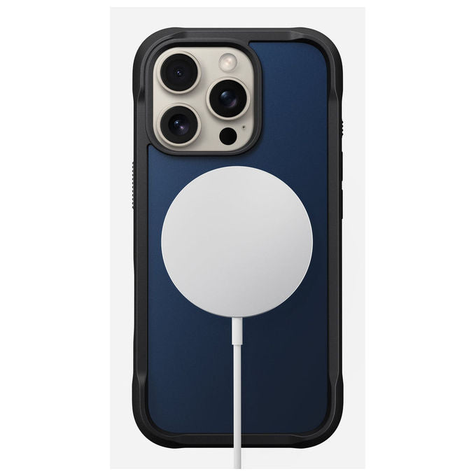 Nomad NM01382485 Rugged Case Custodia per iPhone 16 Pro Compatibile con MagSafe Resistente alle Cadute fino a 4.5 m colore Blu Atlantico