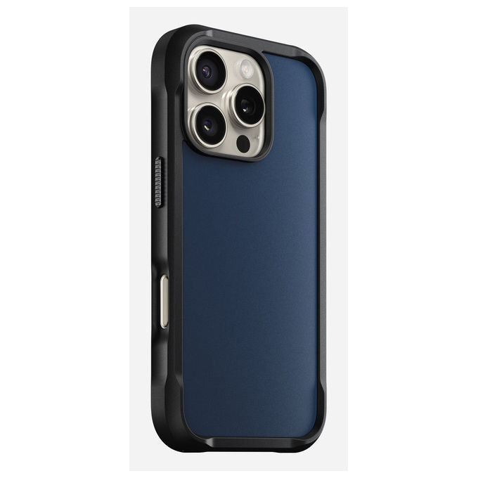 Nomad NM01382485 Rugged Case Custodia per iPhone 16 Pro Compatibile con MagSafe Resistente alle Cadute fino a 4.5 m colore Blu Atlantico