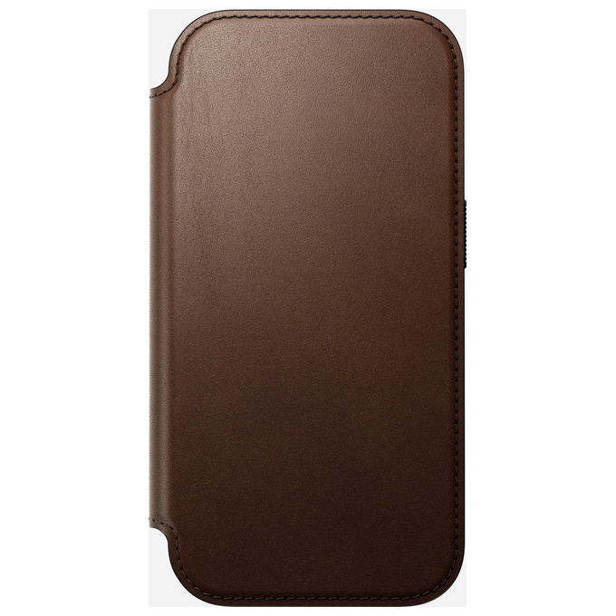 Nomad 0856504014186 Modern Leather Folio Custodia con Chiusura Magnetica e 3 Slot per Carte Compatibile con MagSafe e iPhone 17 Pro colore Marrone