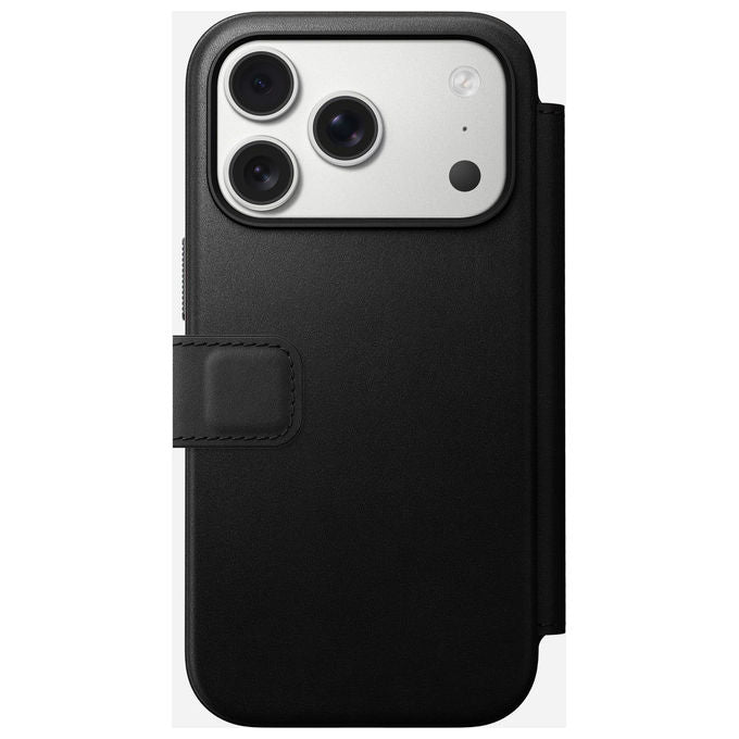 Nomad NM014193858 Modern Leather Folio Custodia a libro Compatibile iPhone 17 Pro con Carica Wireless e MagSafe colore Nero
