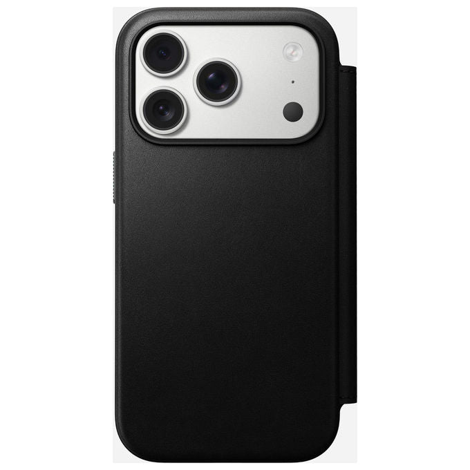 Nomad NM014193858 Modern Leather Folio Custodia a libro Compatibile iPhone 17 Pro con Carica Wireless e MagSafe colore Nero