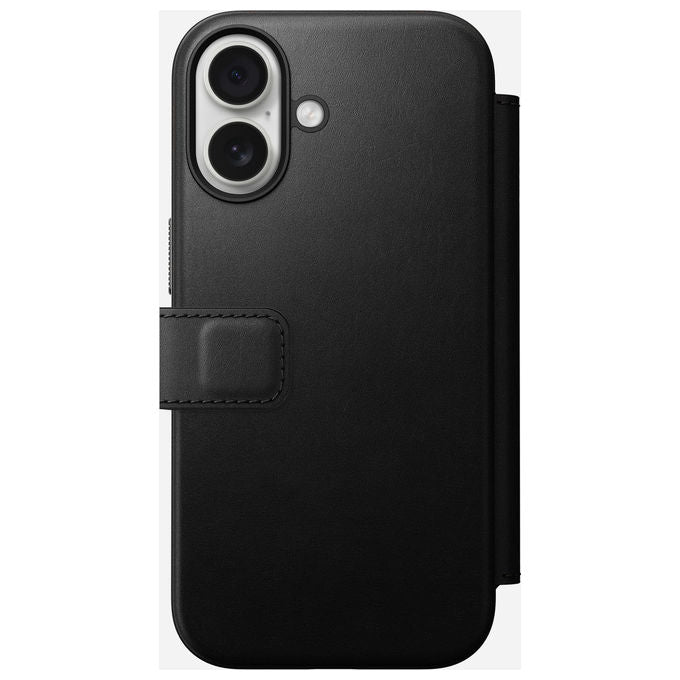 Nomad NM014216858 Modern Leather Folio Custodia a libro Compatibile con MagSafe Ricarica wireless 3 tasche per carte colore Nero