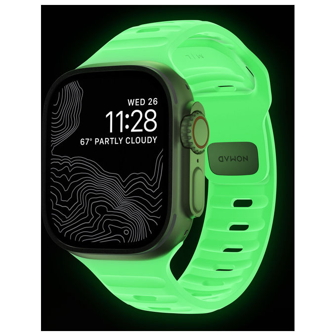 Nomad NM01580085 Sport Band Band Orologio intelligente Apple Ultra 46mm Gomma Impermeabile colore Verde chiaro