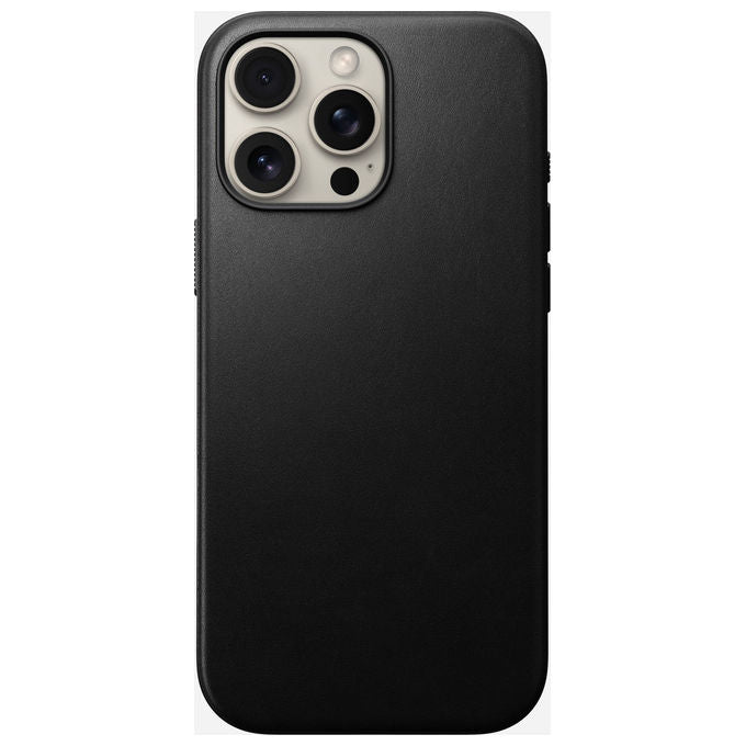 Nomad NM01693185 Custodia Cover per iPhone 16 Pro Max Compatibile con MagSafe Resistente alle Cadute Fino a 2,4 m in Pelle e Alluminio colore Nero