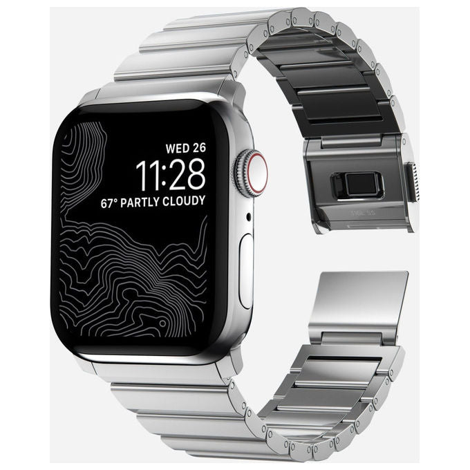 Nomad NM1A4HSXS0 Bracciale Apple Watch Acciaio Inossidabile 316L Magnetico Resistente ai Graffi colore Argento