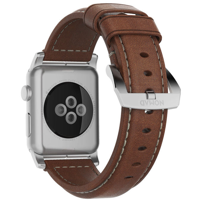 Nomad NM1A4RST00 Cinturino per Apple Watch in Pelle Marrone con Fibbia in Acciaio Inox colore Marrone