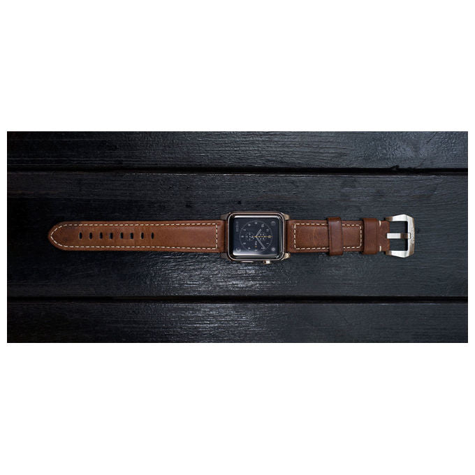 Nomad NM1A4RST00 Cinturino per Apple Watch in Pelle Marrone con Fibbia in Acciaio Inox colore Marrone