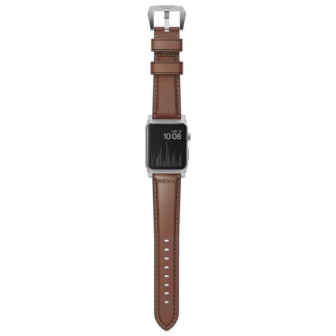 Nomad NM1A4RST00 Cinturino per Apple Watch in Pelle Marrone con Fibbia in Acciaio Inox colore Marrone