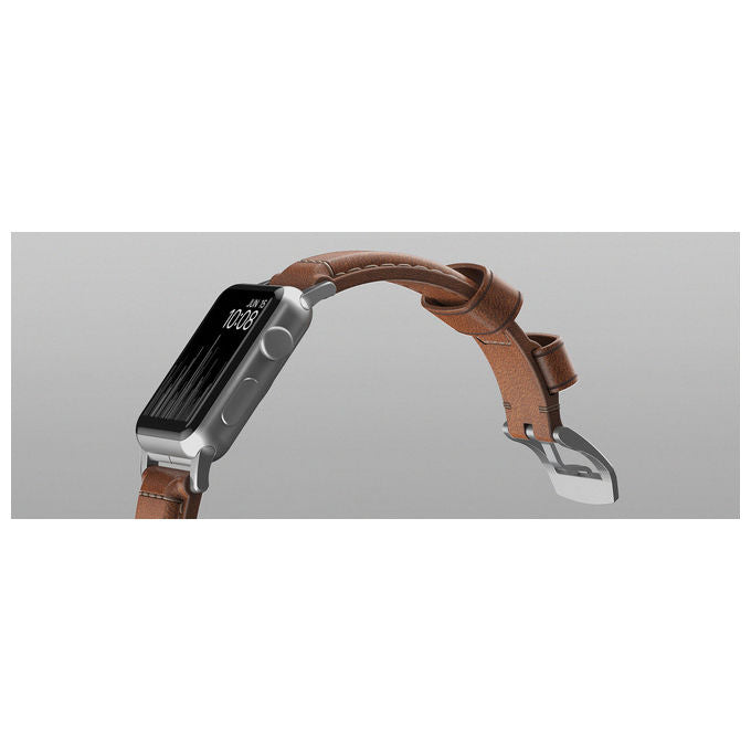 Nomad NM1A4RST00 Cinturino per Apple Watch in Pelle Marrone con Fibbia in Acciaio Inox colore Marrone