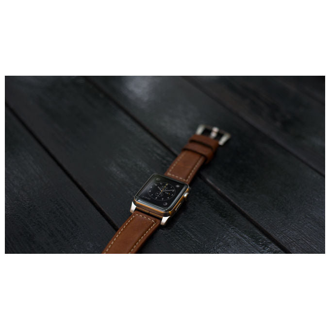 Nomad NM1A4RST00 Cinturino per Apple Watch in Pelle Marrone con Fibbia in Acciaio Inox colore Marrone