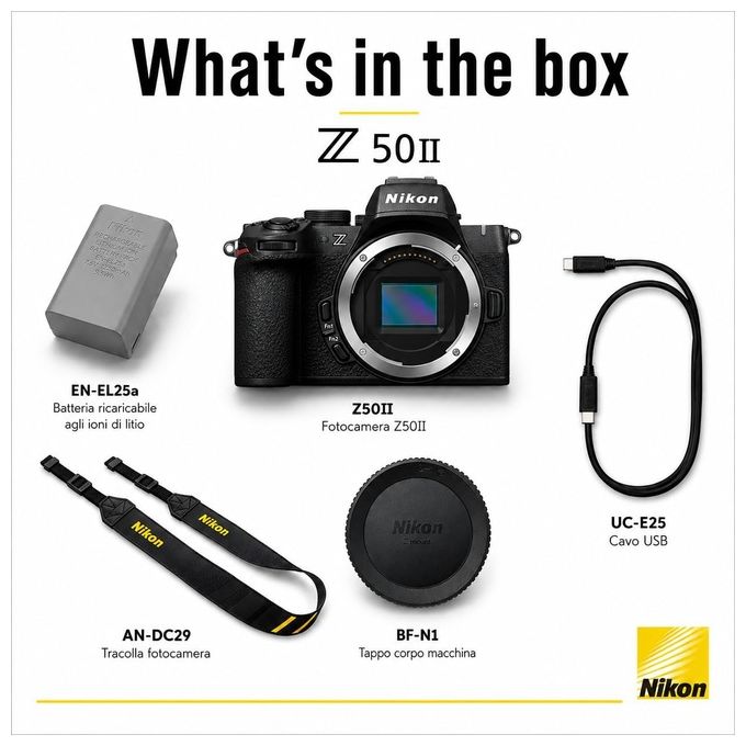 Nikon NMZ751 Z50II Kit Fotocamera Mirrorless APS-C 20.9MP EXPEED7 4K NIKKOR Z DX 16-50mm f-3.5-6.3 VR SD 128GB